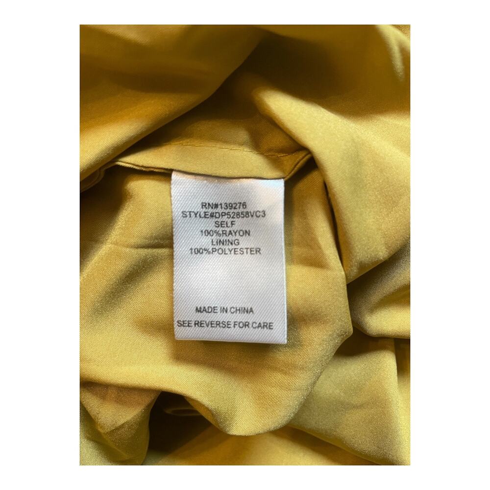 Daniel Rainn Floral Mock Wrap Mini Dress Mustard Yellow Petite Medium - Picture 6 of 6